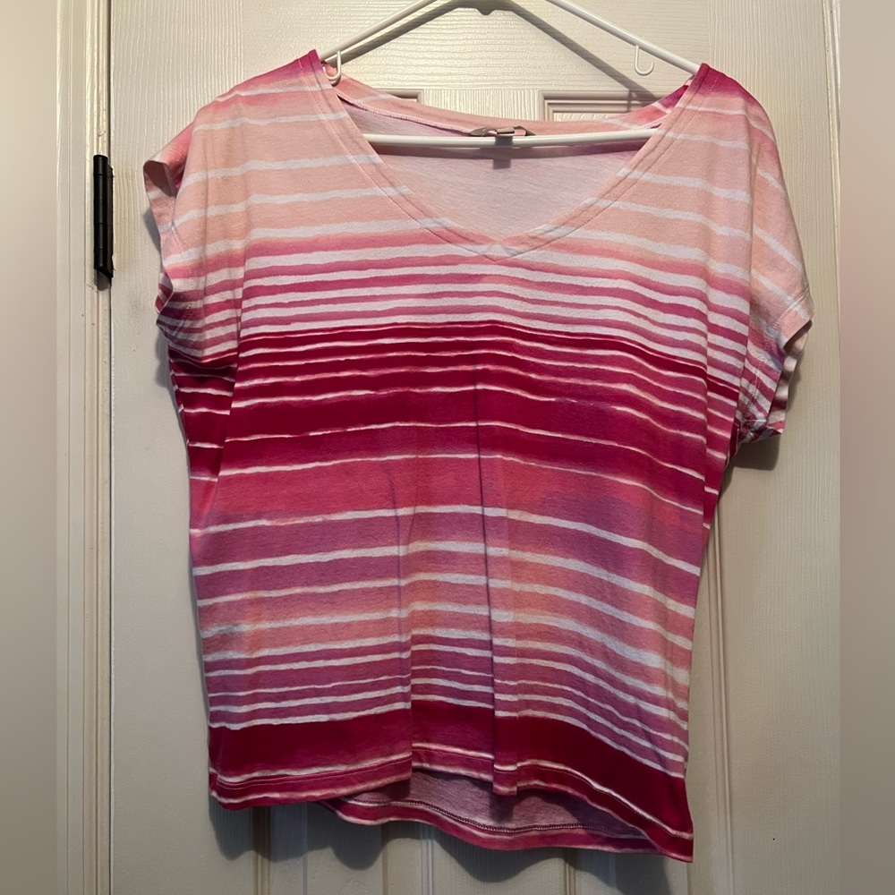 Pink and white striped Banana Republic top